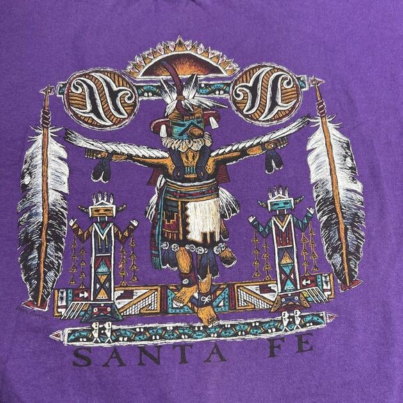 Vtg 1990s Prairie Mountain Native American Single Stitch T-Shirt Purple Sz‎ 2XL - Picture 2 of 12